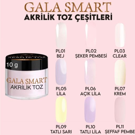 GALA SMART AKRİLİK TOZ 10 GR ÇEŞİTLERİ